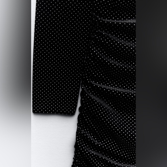 Zara Studded Asymmetrical Velvet Dress - Picture 2 of 8